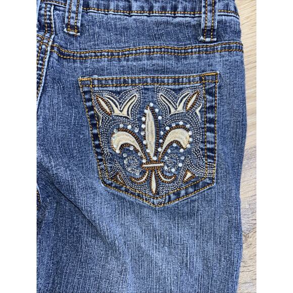 OTB Jeans Blue Jeans Women’s Size 9 Embellished Pockets Straight Denim - Picture 10 of 12
